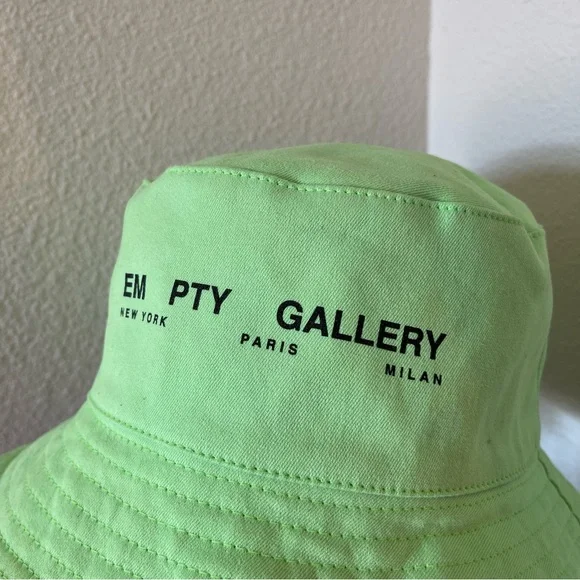 OFF WHITE Virgil Abloh Empty Gallery Neon Green Bucket Hat